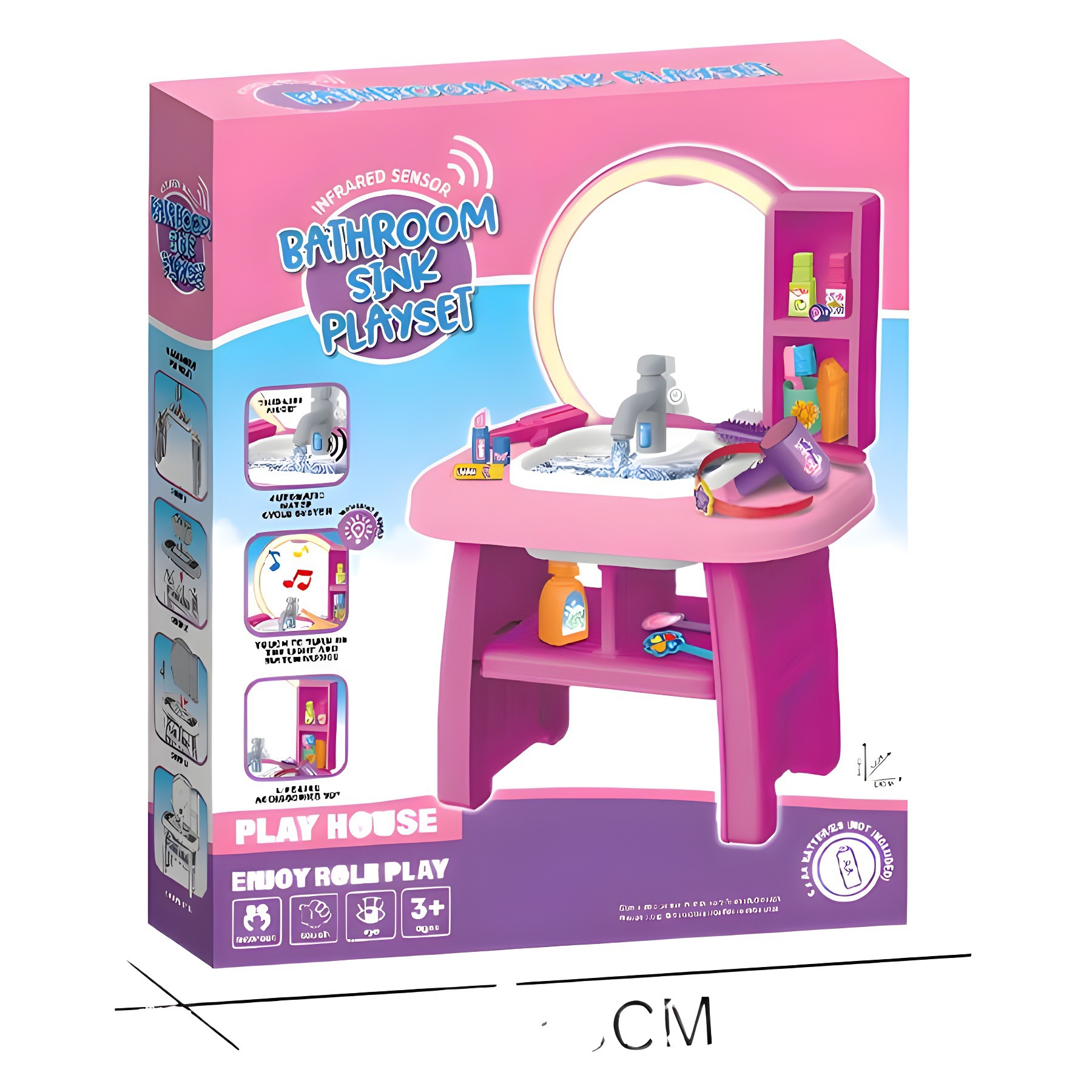Transfronterizos niños simulación de vestir maquillaje con iluminación de inducción música joyería de niña juguetes caseros