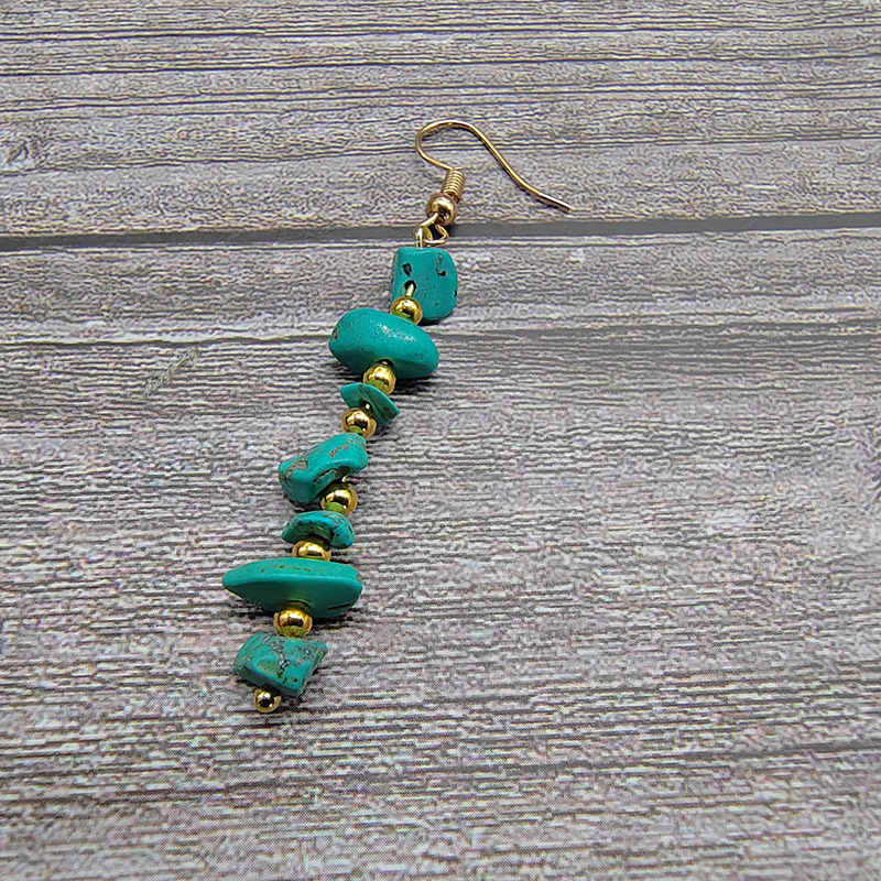 Geometric Pattern Women'S Natural Stone Healing Geometric Drop Earrings Healing Crystals Jewelry