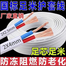 国标双芯电线家用护套线1.5/2.5/4/6平方户外照明监控电源线软线