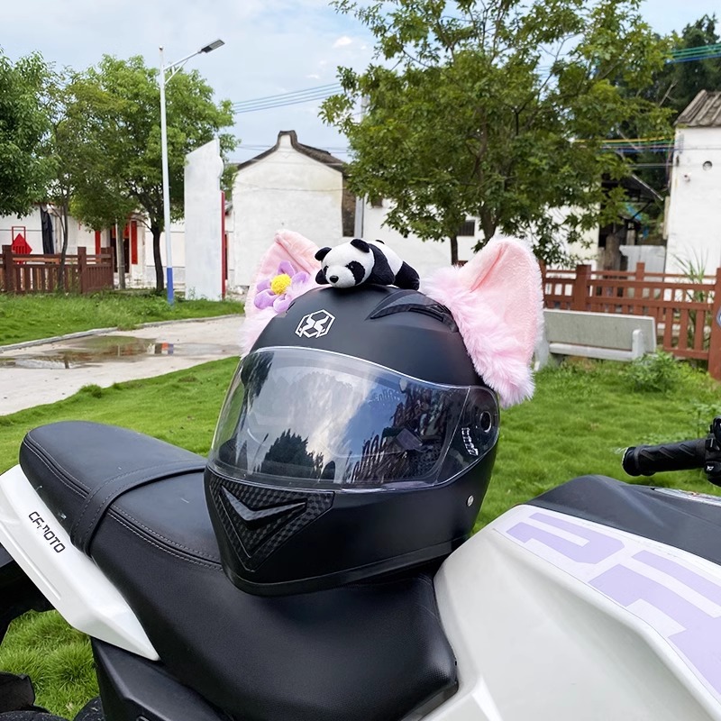 Helmet Decoration Pink Thick Fleece LinaBell Decoration Motorcycle Helmet Ski Helmet Accessories