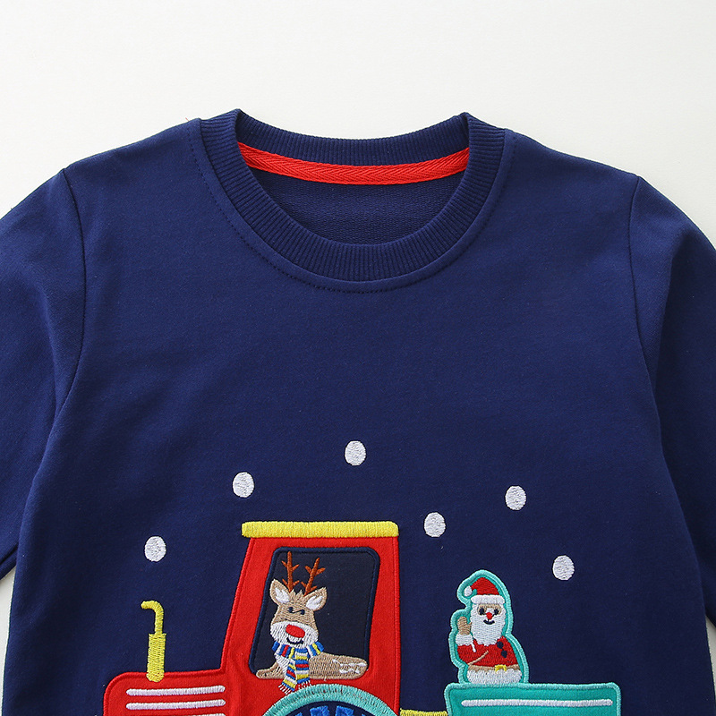 AostaBetty秋のクリスマスの子供服の欧米風の刺繍の子供のジャージのファッションの男の子のパーカー|undefined