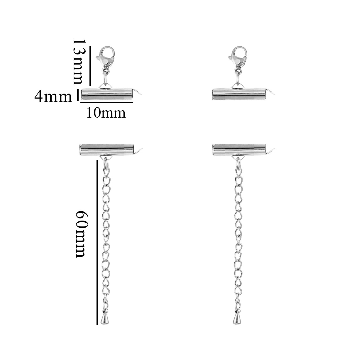 Tubo de cadena de perlas de acero inoxidable conjunto de collar de pulsera moda universal tubo hueco de ranura única tubo deslizante hebilla diy accesorios de joyería image 9