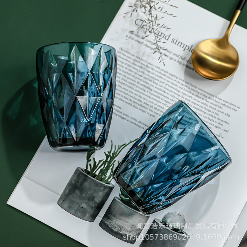 Color para el hogar del hotel en forma de diamante al por mayor color primario taza de agua gruesa taza de enjuague bucal del hotel taza de jugo taza de cepillo de dientes taza de cerveza