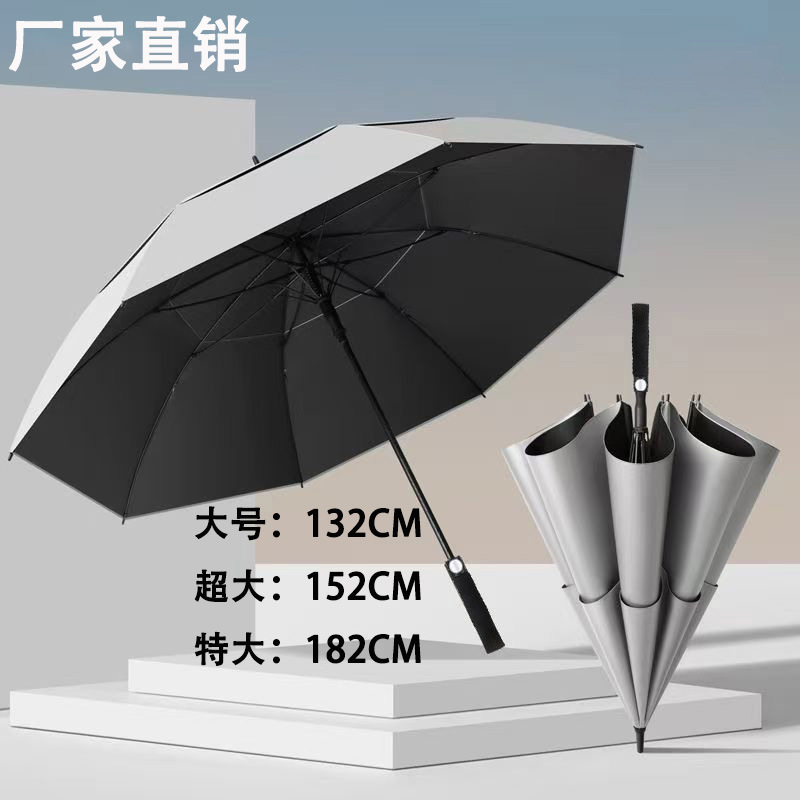 Umbrella with Long Handle 40inch Golf Titanium Silver Sunshade Umbrella Double-Layer Sun Protection Uv Business Gift Advertising Umbrella Logo