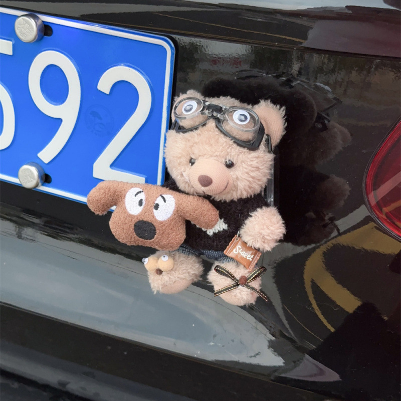 車のトレーラーテールペンダント漫画かわいいクマの尻尾お尻人形装飾ステッカー車の外側のトランク人形|undefined