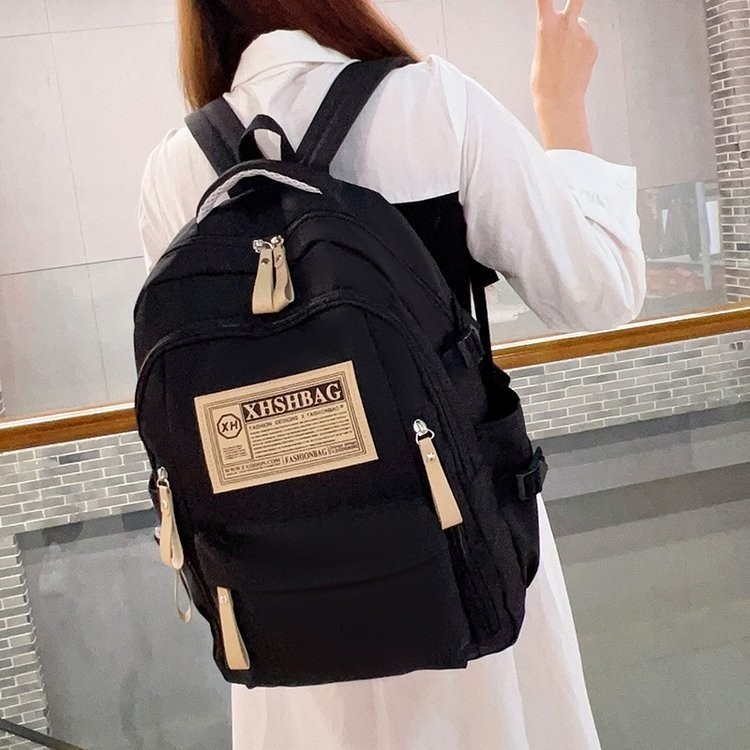 リュックサック女子学生2024新型アルファベットシンプル旅行韓国版リュックサック高校中学生大容量カバン|undefined