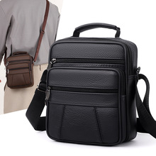 新款真皮男士单肩包简约便携背包纯皮男包商务通勤斜挎手提包包