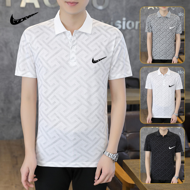 Cross-Border Short-Sleeve Polo Shirt with a Turn-Down Collar for Men, Thin Ice-Feel Polka Dot Sports Half-Sleeve Fashion Versatile Short-Sleeve Top Trendy Cross-Border Short-Sleeve Polo Shirt with a Turn-Down Collar for Men, Thin Ice-Feel Polka Dot Sports Half-Sleeve Fashion Versatile Short-Sleeve Top Trendy