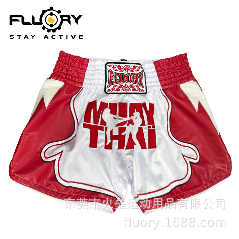 Fluory Muay Thai Sanda Fighting Shorts Adult Pants Pants Men's and Women's UFC Training Suit Boxing Suit