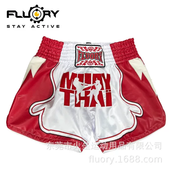 Fluory Muay Thai Sanda Fighting Shorts Adult Pants Pants Men's and Women's UFC Training Suit Boxing Suit