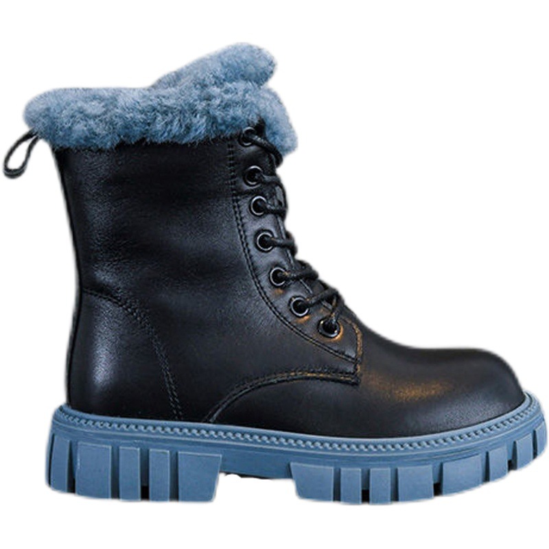 Zapatos de niña Martin botas 2023 Otoño e Invierno Nuevas botas de cuero para niños fritas botas individuales de calle Botas cortas de estilo británico botas para niños