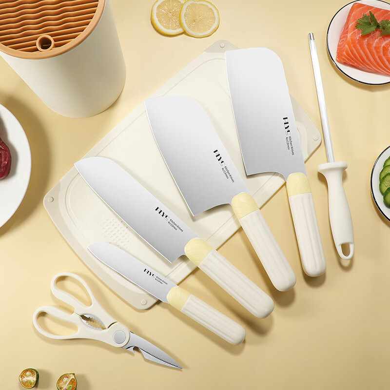 Kit completo de cuchillos de cocina para bebés de alimentos suplementarios de acero inoxidable afilado cuchillo de corte de huesos doméstico cuchillo de cocina para cortar carne