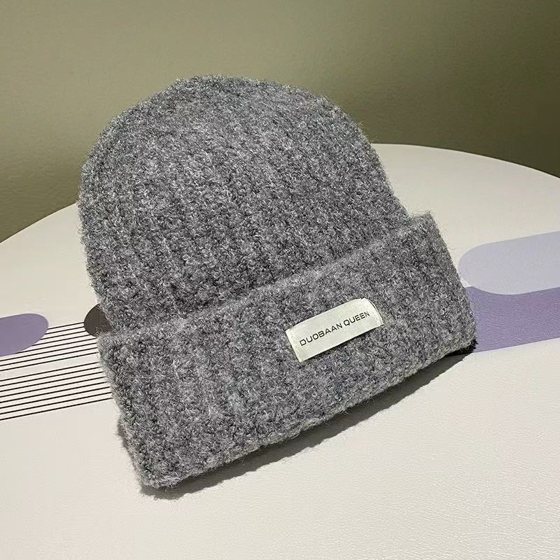 Style Autumn Winter Warm Face Slimming Cold-proof Knitted For Women Korean Patch Soft Pullover Cold Hat_voghion.com