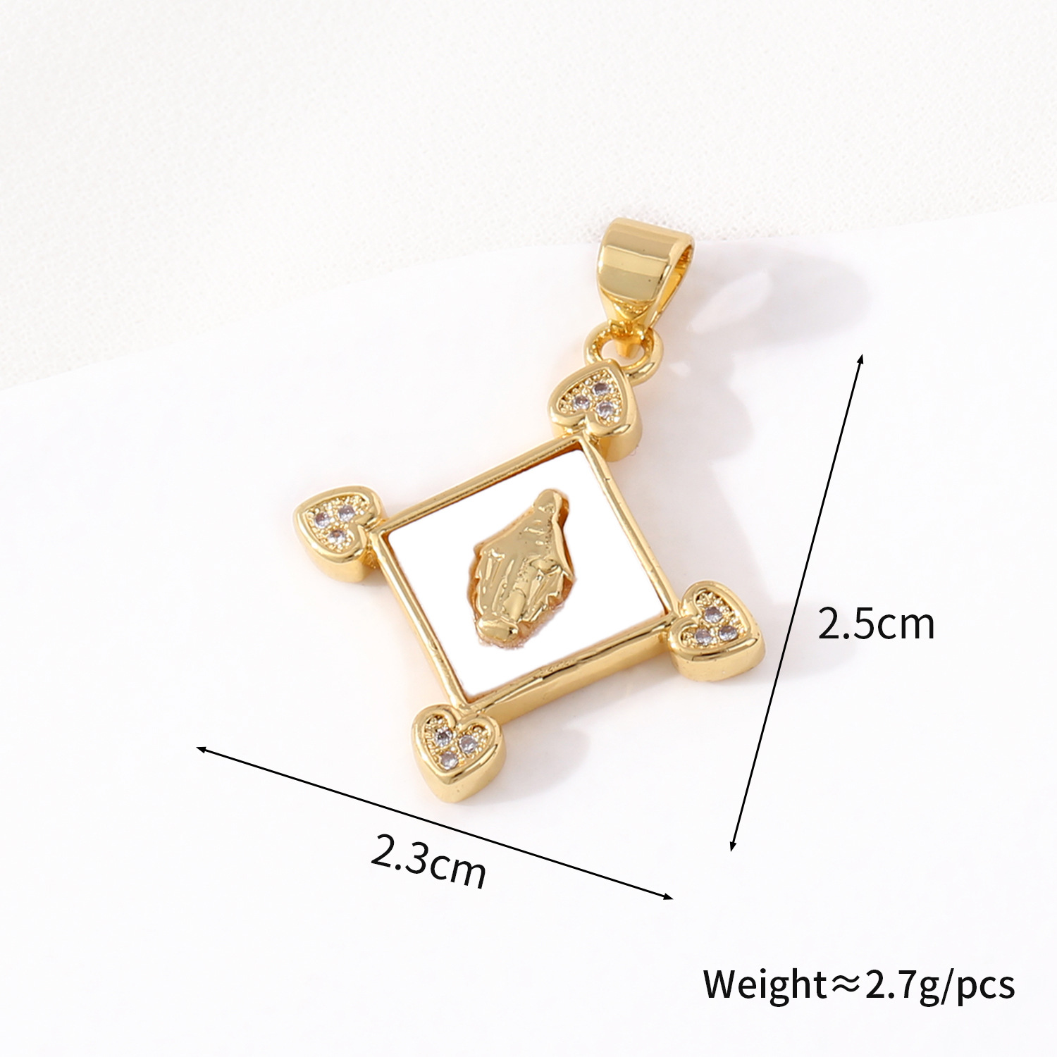 12g Weight Pendant Jewelry Making Type 18*19mm, 21 * 18mm, 21 * 25mm Jewelry Making Size Zircon Inlay Material DIY Jewelry Accessories Classification 1 Piece Quantity Copper Material Geometric, Virgin Mary, Heart Shape Pattern Plating Design Religion, Ethnic Style Style 1 Piece 18*19mm 21 * 18mm 21 * 25mm Copper Zircon Geometric Virgin Mary Heart Shape Pendant 7