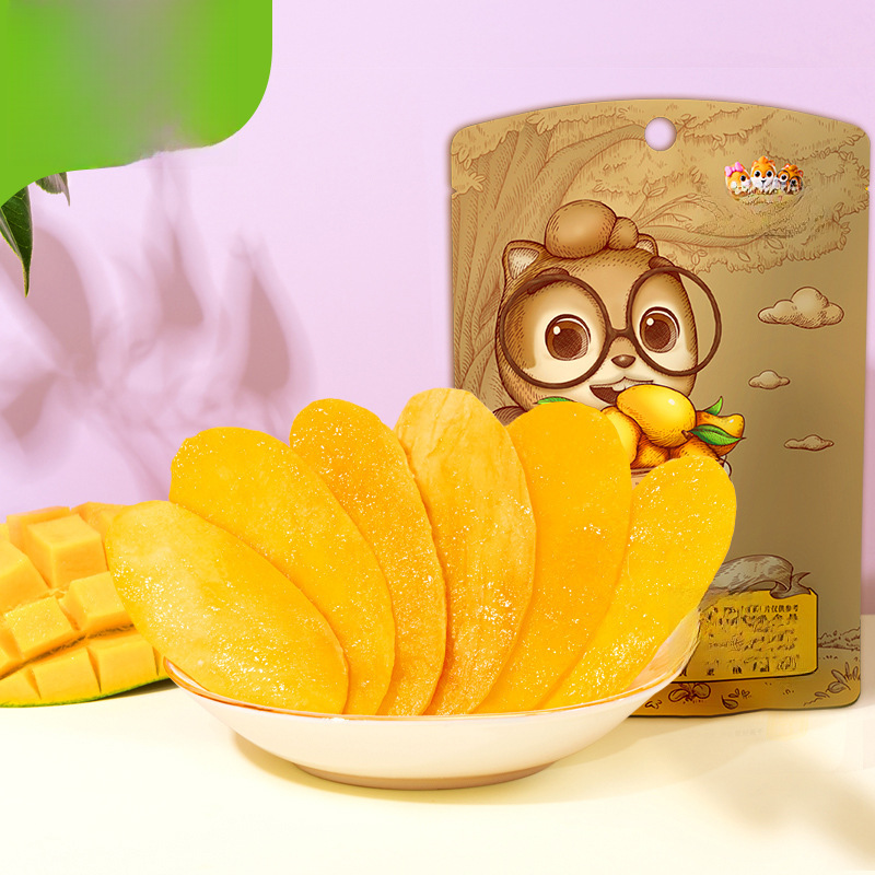 Pre-Sale for Five Days: Three Squirrels Mango Dried Fruit 60g Thai Flavor Snack Food Candied Fruit Snacks
