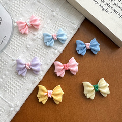 樹脂配件批發 彩色蝴蝶結配飾貼片diy 手工材料髮飾夾子裝飾品