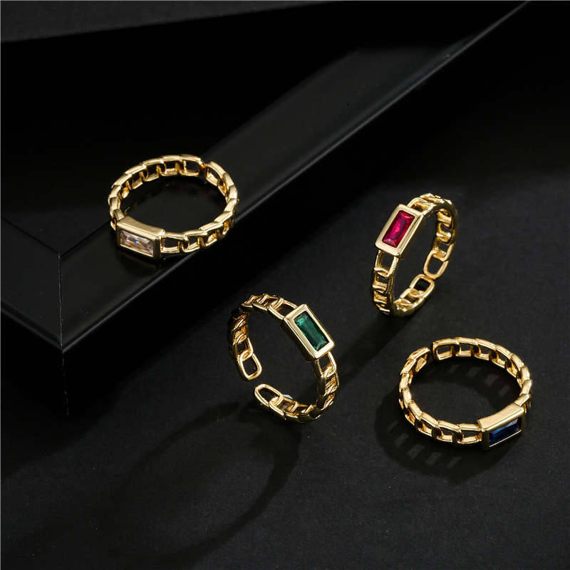 Nihaojewelry Wholesale Jewelry  Fashion Simple Chain Copper Zircon Open Ring display picture 5