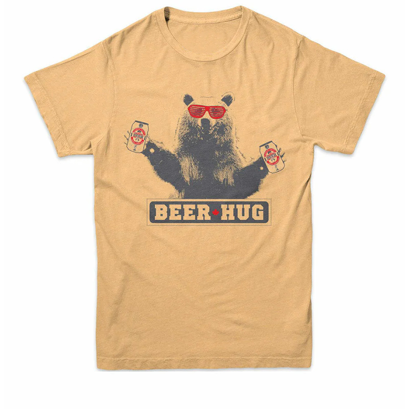 American Style Retro Casual Bear Head Direct Spray Printed Men Only You Can Stop Wildfire Direct Spray Short Sleeve T-Shirt