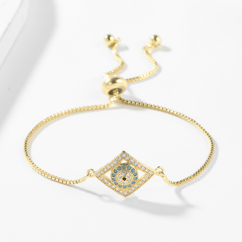 Fashion Eye Copper Inlay Artificial Gemstones Bracelets 1 Piece