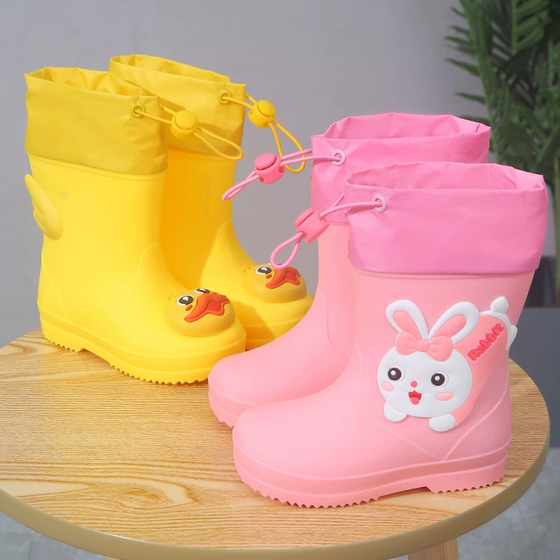 Children's raincoat, cute shoes, non-slip cartoon boots for men and women for early age, mid-length, wholesale
