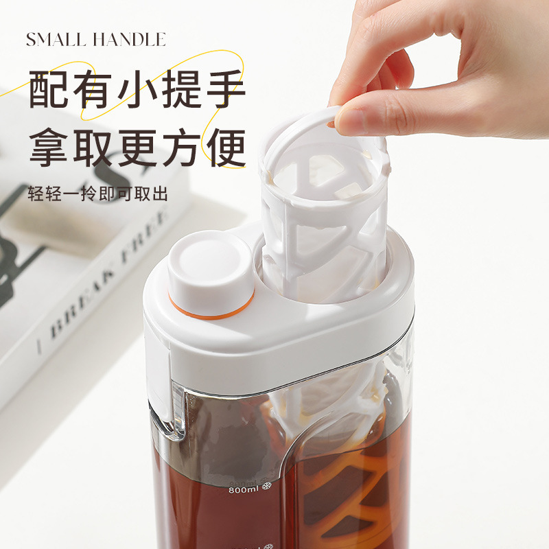 目盛り付きコーヒーポット、冷蔵庫、コールドケトル、水出しケトル、耐熱家庭用フラットケトル、茶水出しケトル|undefined