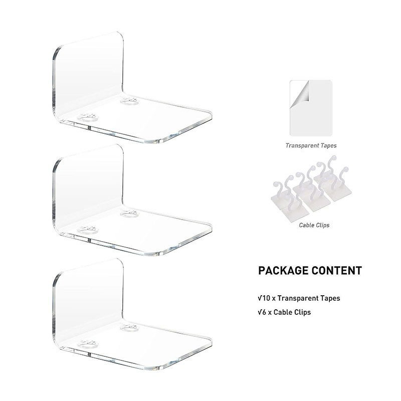 Cross-border acrylic floating rack 3-piece camera monitor punch-free wall-mounted speaker universal storage rack