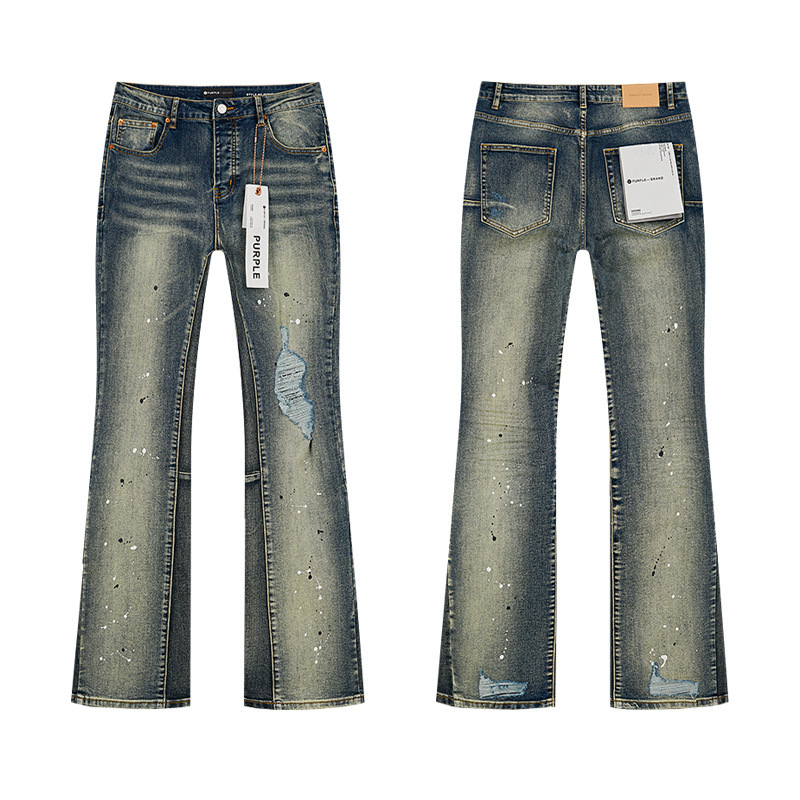 PURPLE BRAND JEANS美潮高街男士休闲破洞设计款修身显瘦牛仔长裤|undefined