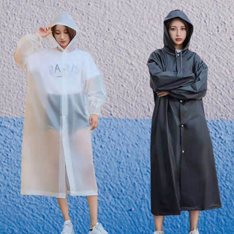 Eva Raincoat Thickeneded Non-Disposable Raincoat Set Lightweight Rainproof Rain Poncho for Adults, Primary School Students and Kidsren