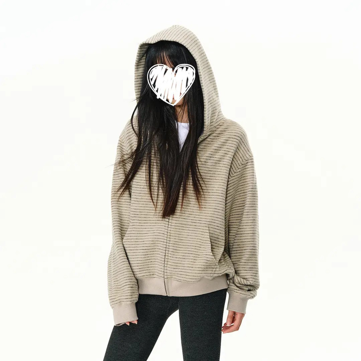 美式复古拉链开衫短外套女男2025秋季小众设计感宽松休闲连帽卫衣