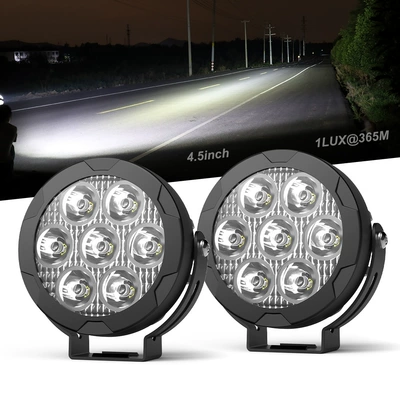 Cross-border Hot Selling Horn Line Set 4.5inch Yellow and White Two-color Motorcycle Fog Lamp Auxiliary Lamp (İşçi projektorları) - two-lights-wiring-harness-white-light