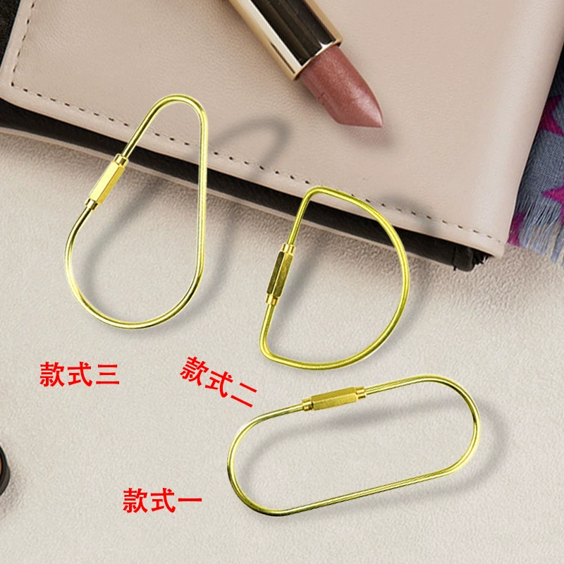 Латунный брелок для ключей мужской и женский металлический брелок для ключей EDC инструмент D-образная Пряжка для хранения автомобильных ключей