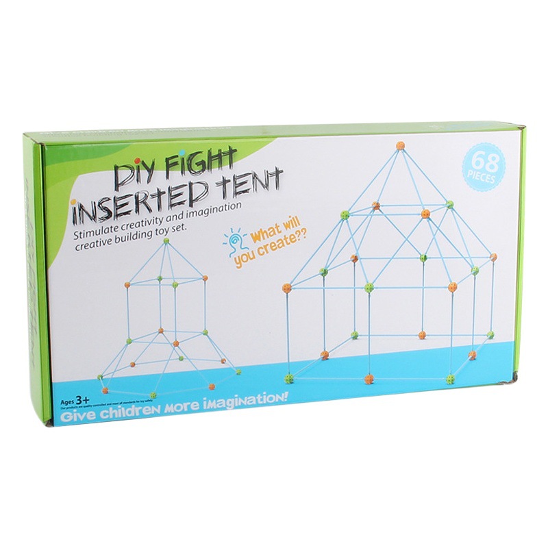 Amazon Supply 68 UNID de construcción de los niños Castillo montado juguetes DIY tienda Castillo enchufe zhuke juguetes educativos