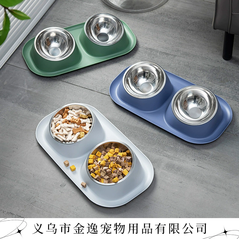 Домашние животные Двойная миска миска для кошек Двойная миска для защиты шейного отдела позвоночника