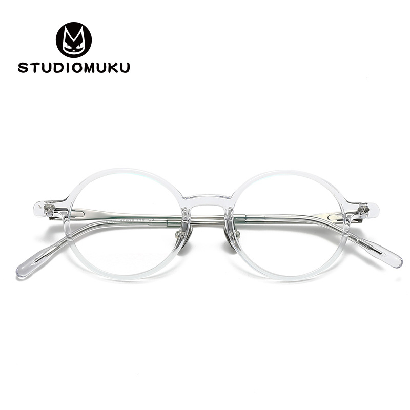 Gafas de madera STUDIOMUKU sin engorroso marco decorativo marco de gafas marco redondo simple marco de gafas de placa