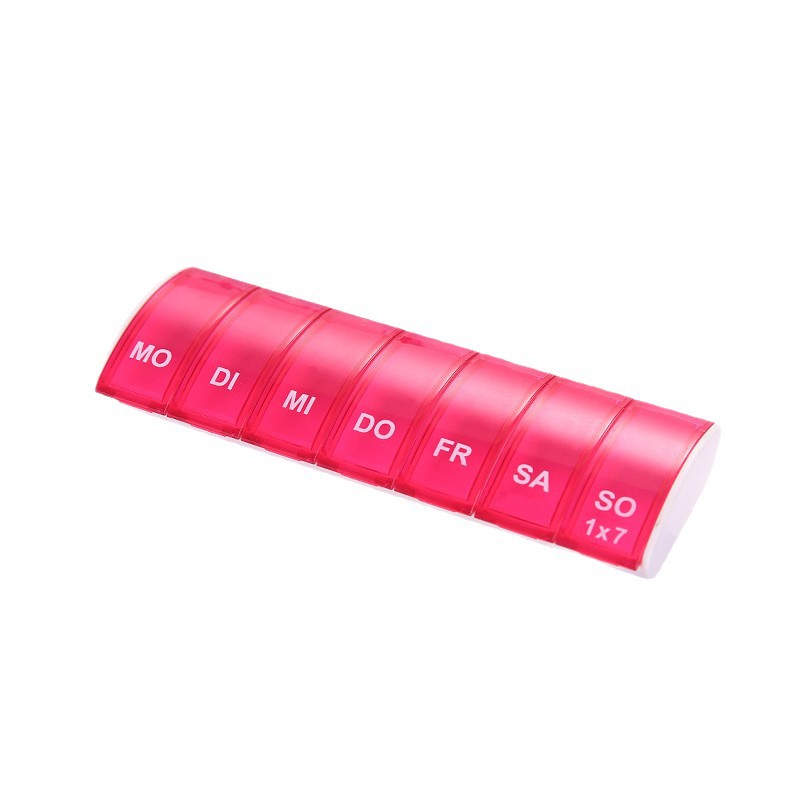 Manufacturer's Creative Rectangular Pill Box, Seven-Day-A-Week Pill Box, Seven-Compartment Mini Portable Storage Pill Box, Plastic Pill Box