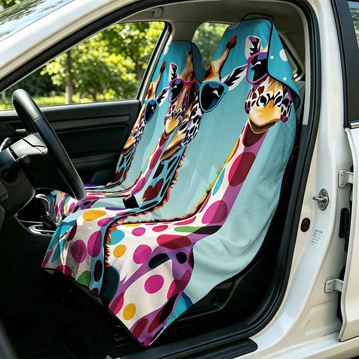 2-piece dual-use car seat cover, ultra-fine fiber, can be used as a beach towel, printed car protective seat cover 13
