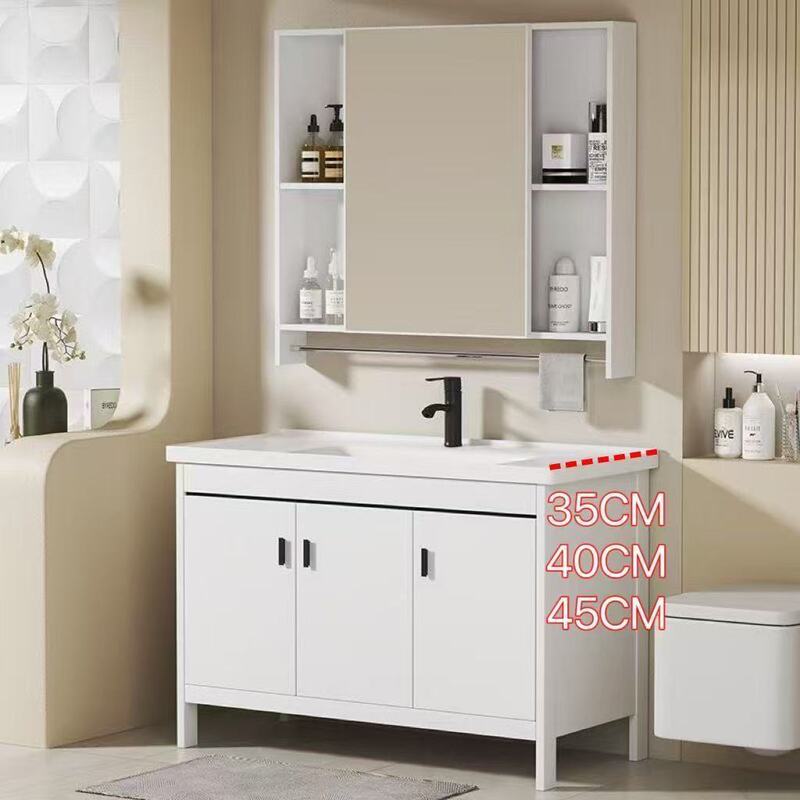 Ultra-Narrow 35/40/44cm Space Aluminum Washbasin for Small Apartments, Bathroom Cabinet, Washing Machine Sink, Washstand