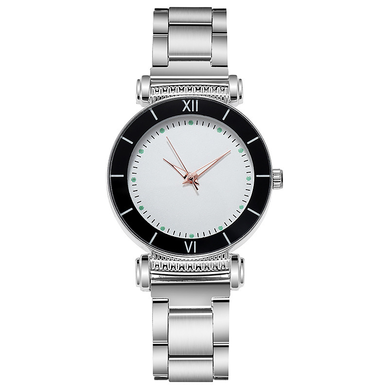 Women's Quartz Watch Steel Strap With Night Glow Luminous Hands_voghion.com