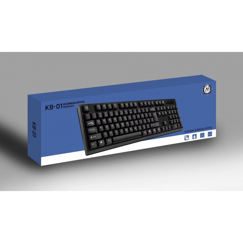 Set de teclado y mouse KB-01 con cable y retroiluminación, sensación mecánica, USB