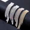 Advanced fashionable universal long earrings, crystal, high-quality style