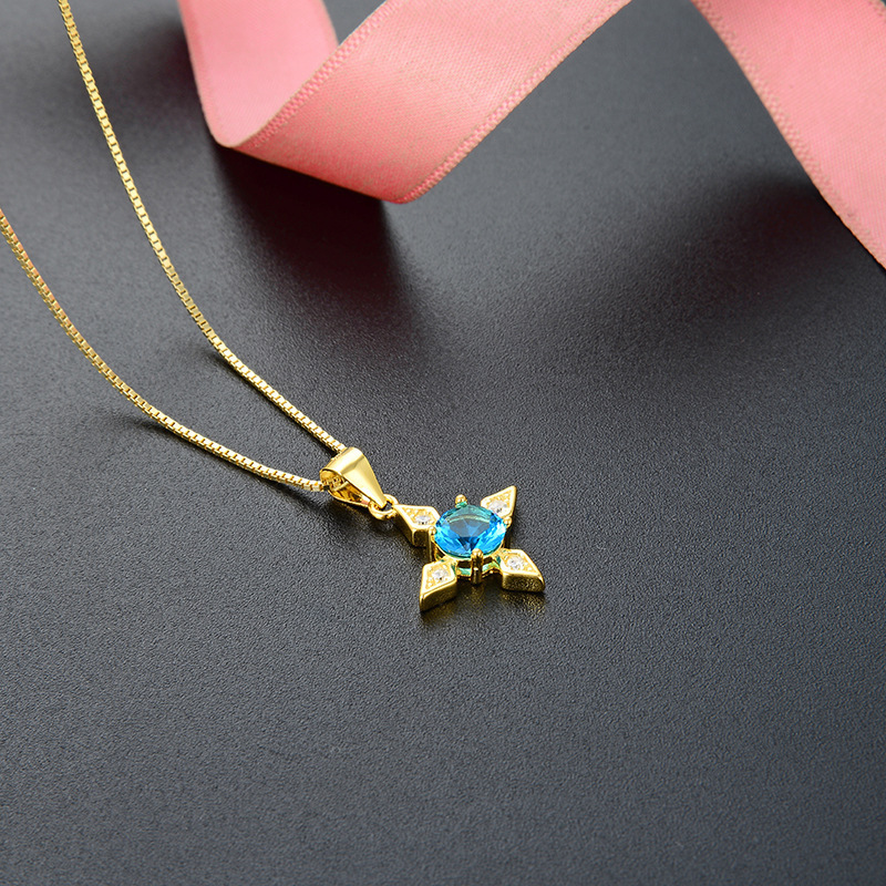 S925 flor de plata esterlina colgante de zircón femenino estilo coreano ligero nicho diseño de alta calidad colgante de plata joyería al por mayor