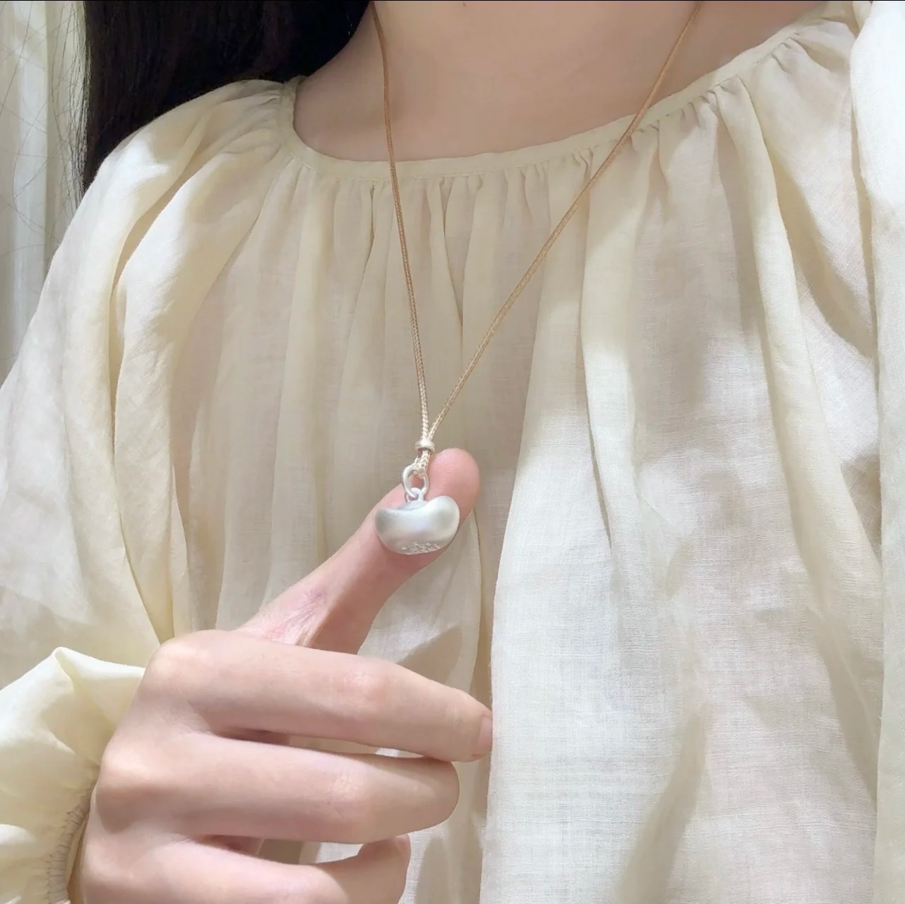 Collana yuanbao in argento antico per donna – pendente elegante_voghion.com