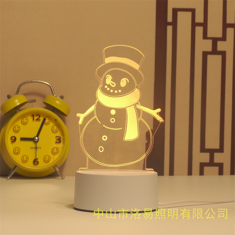 3D lámpara de noche acrílica atmósfera regalos de cabecera atmósfera lámpara de evento regalos al por mayor DIY lámpara de escritorio ideas de Navidad