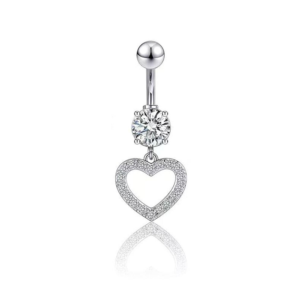 9つのステンレスのへその輪の組み合わせの銅はジルコンの水滴のへその輪の円形のハート型のへその釘のメーカーの現物を入れます。