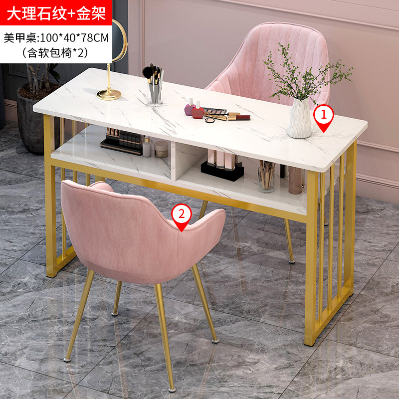 Neta de la moda rojo mesa de uñas y silla traje simple oferta especial Mesa de salón de uñas económico japonés individual mesa de uñas Doble