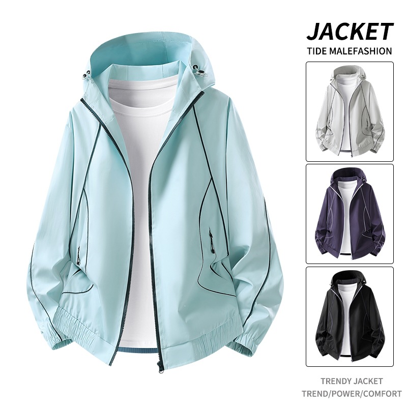 New autumn and winter youth sports jacket, men's and women's windbreaker, windproof jacket, running wear, waterproof, quick-drying, outdoor cycling