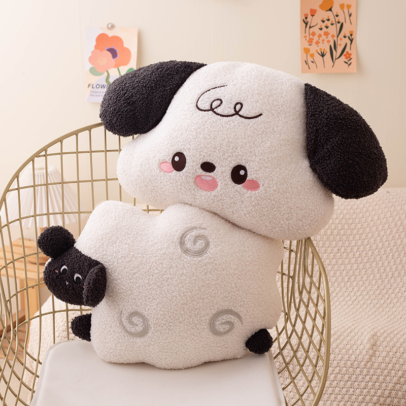 Cojín de aire acondicionado creativo encantador para perros y ovejas, muñecas de regalo para niñas, sofá, cojín de dormitorio