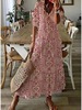 Cute long dress for leisure, European style, loose fit, V-neckline