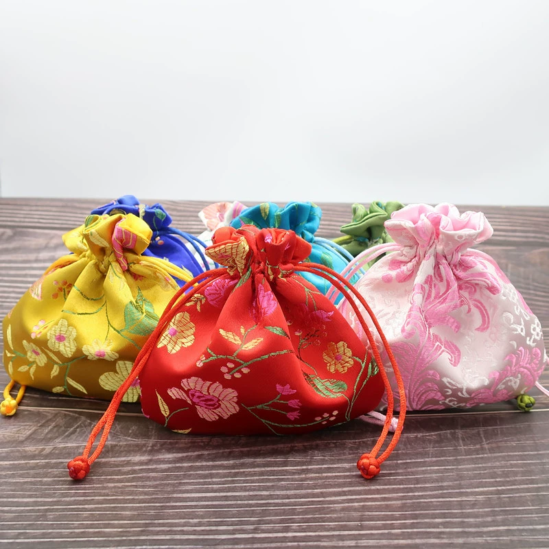 В наличии оптового хранения ювелирных изделий упаковка мешок ювелирных изделий упаковка парчи мешок Wenwan браслет шнурок мешок браслет сумка