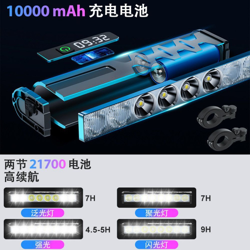 T5JNEWBOLER 4500 ルーメン自転車ライト 10000 mAh USB 充電デジタルディスプレイ自転車ヘッドライト夜間走行|undefined